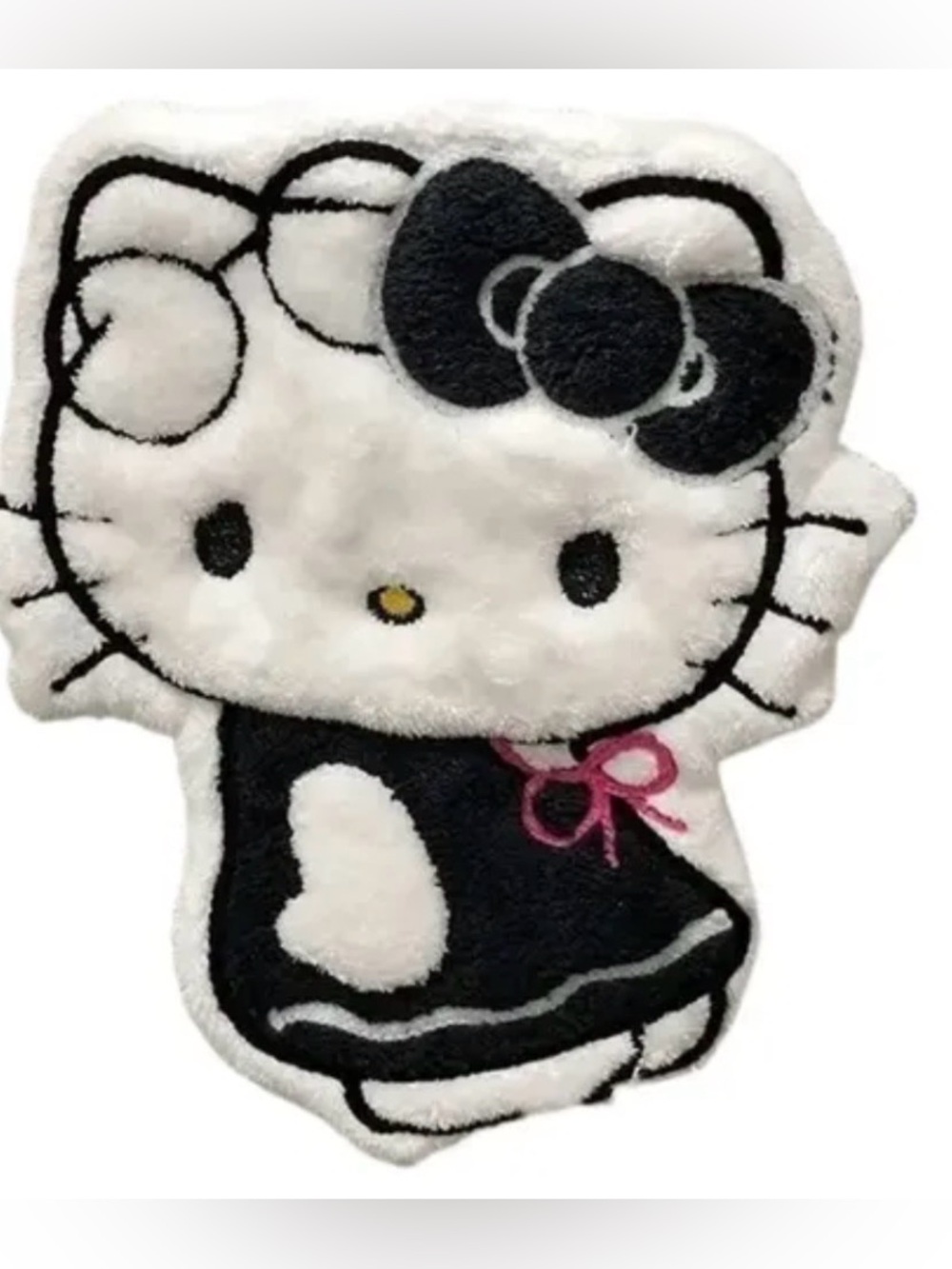 Hello Kitty Plush hand towel- Black, White & Pink Accent